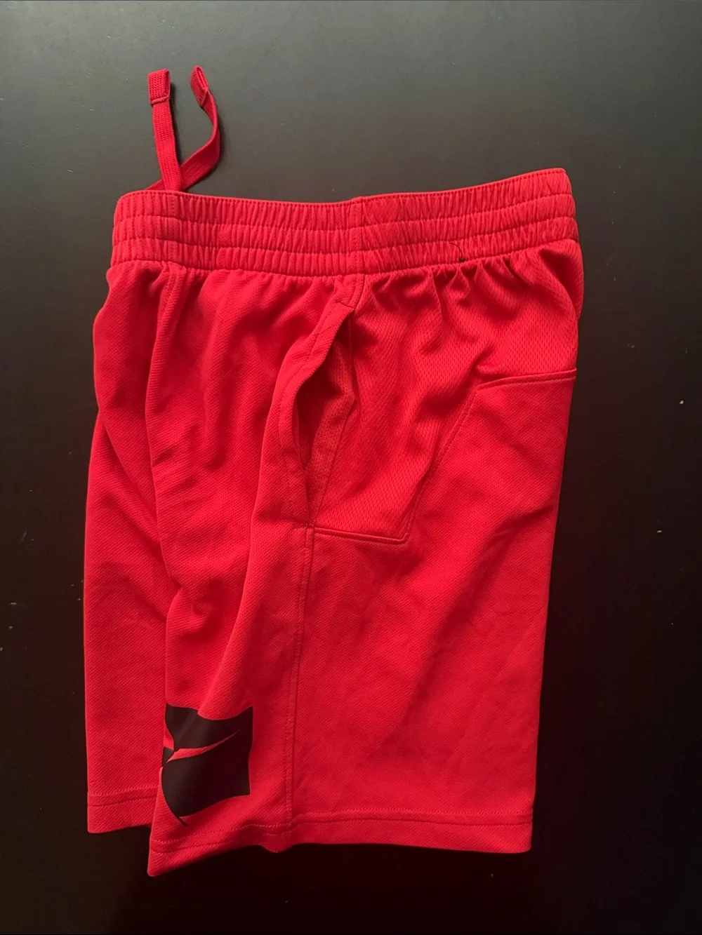 Nike Red Boys' Athletic Shorts with Black Logo